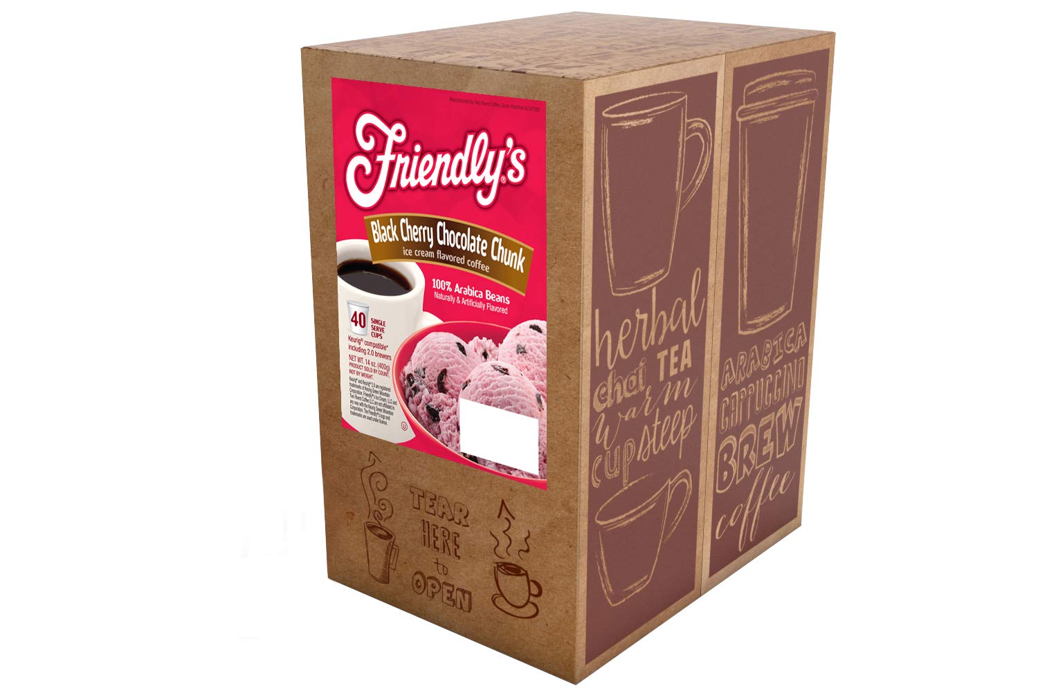 Friendly's Chocolate Mint Ice Cream Flavored Coffee Pods for Keurig K Cup Brewers, Mint Chocolate Chip, 40 Count (Pack of 1)