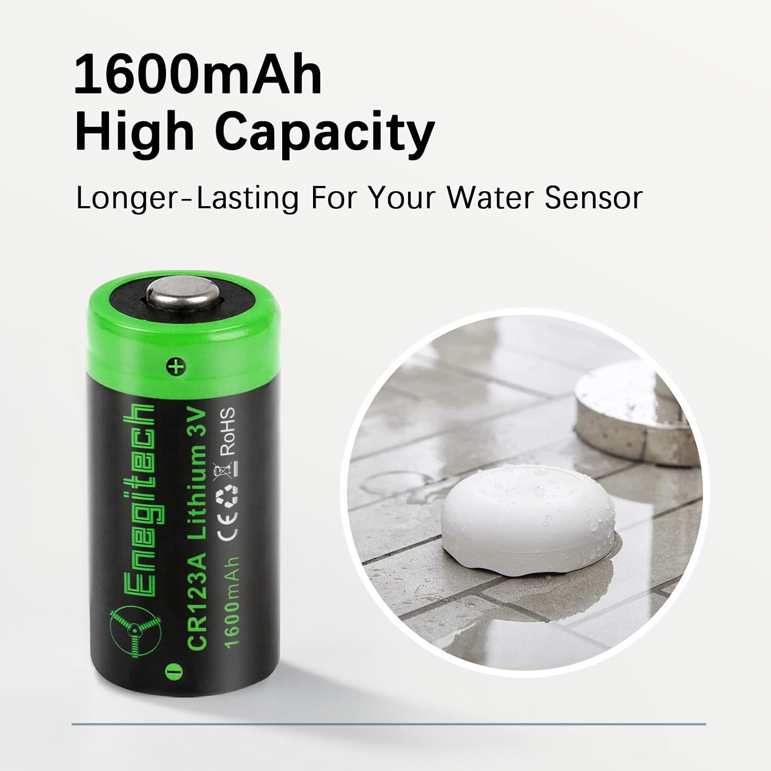 Enegitech CR123A 3V Lithium Battery, 123 3 Volt Lithium Battery
