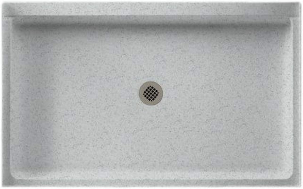 Swan SF03454MD.011 54-in L x 34-in W x 5.5-in H Solid Surface Shower Base, Tahiti White