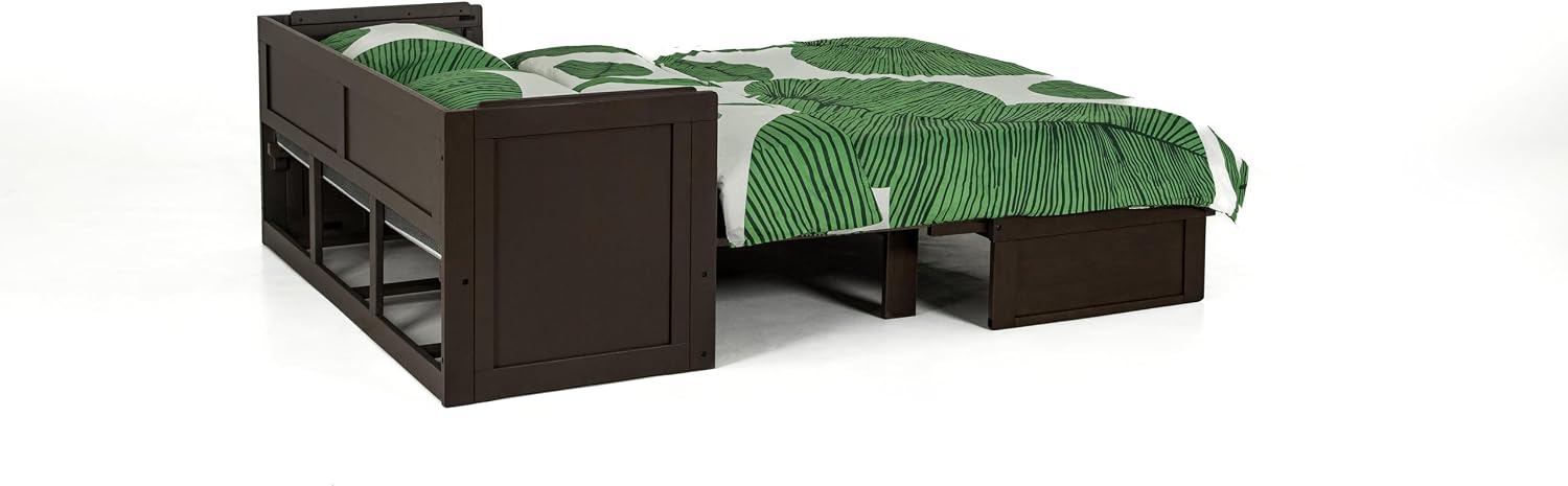 NIGHT & DAY Furniture Murphy Cube Cabinet Bed Pre-Assembled (Cherry, Queen) | Pre-Assembled
