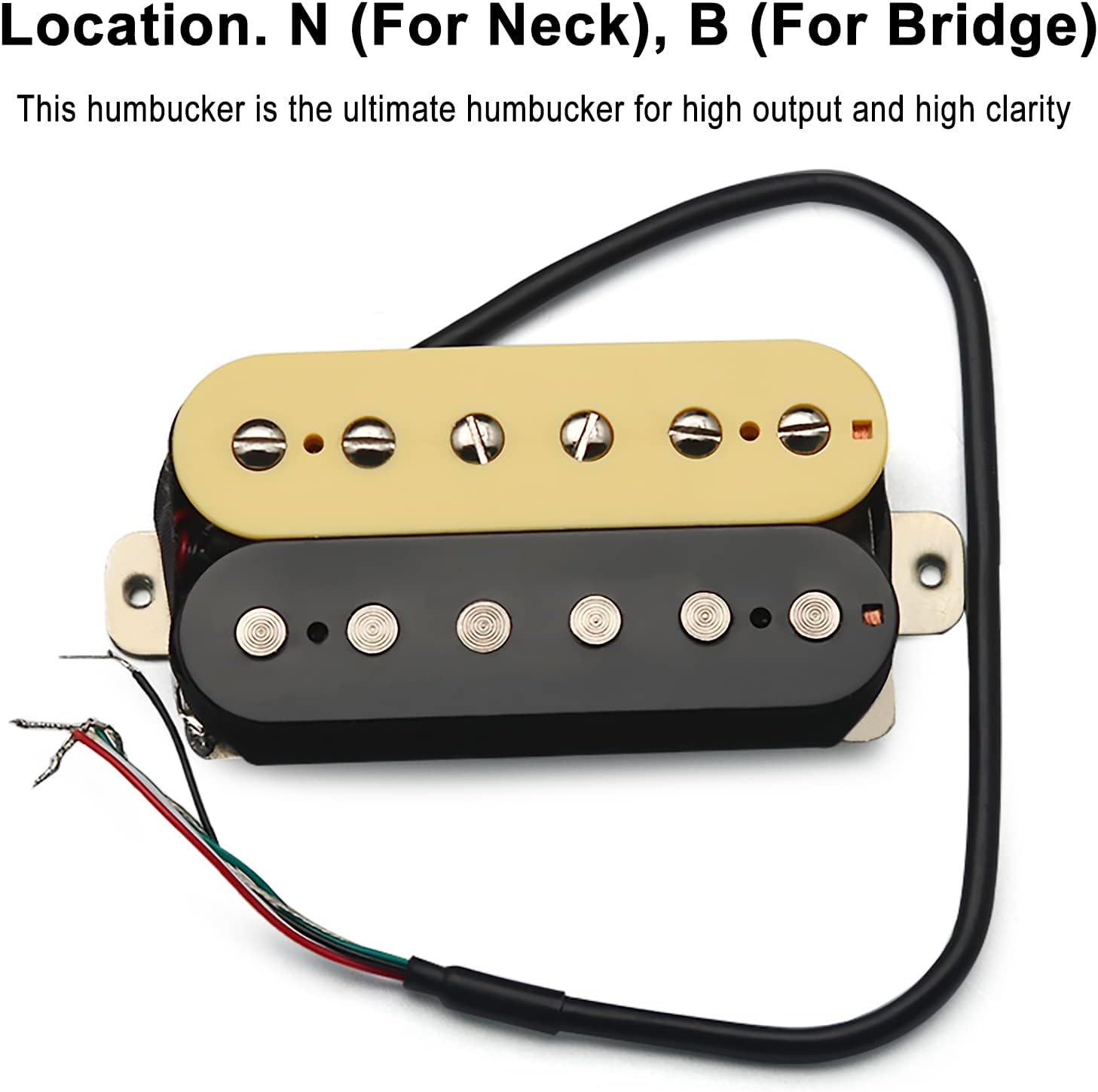 SAPHUE Alnico 5 Humbucker Pickup Double Coil Electric Guitar Pickups Set with Neck and Bridge with Prewired and Screws Parts Accessories Kit Black
