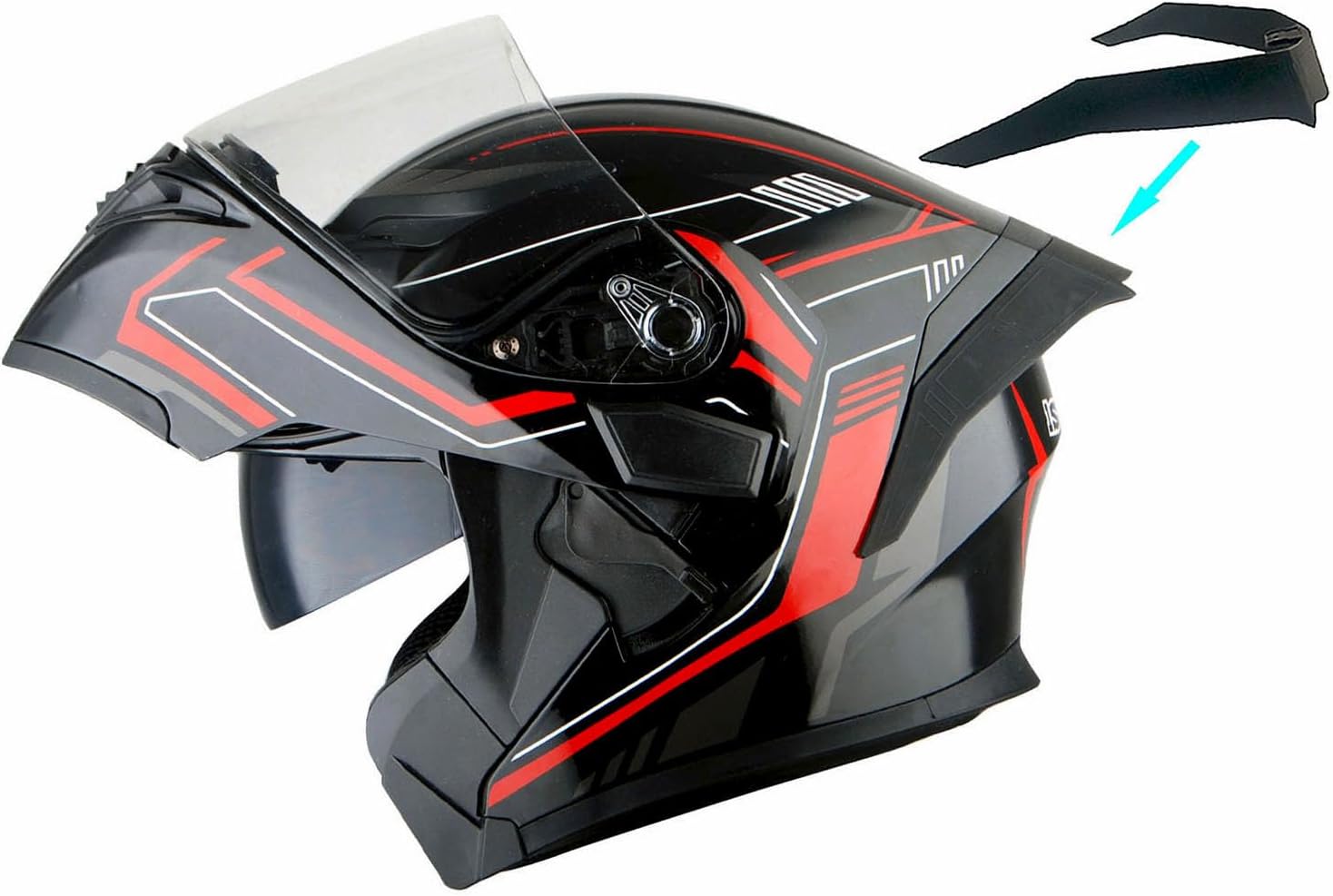 1Storm Motorcycle Modular Full Face Helmet Bike Flip up Dual Visor Sun Shield: HB89 Matt Black