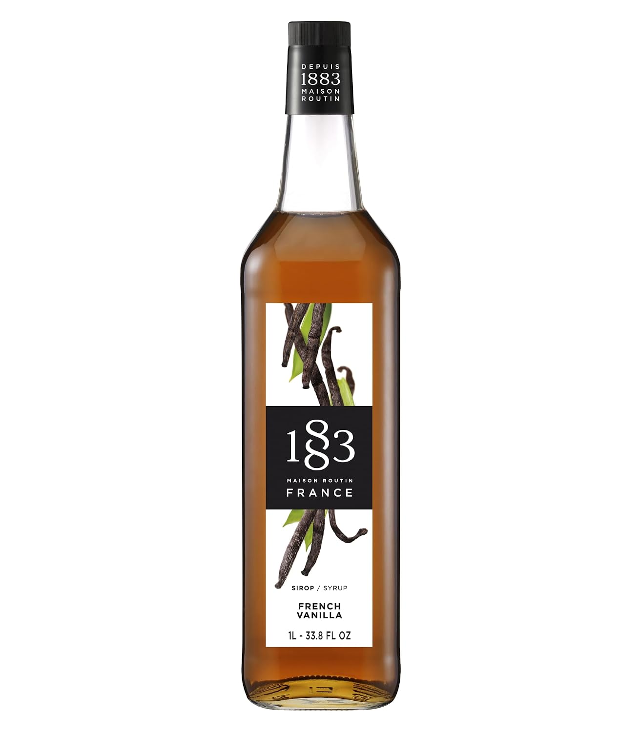 1883 Maple Syrup for Drinks, Made in France, 1 Liter Glass Bottle