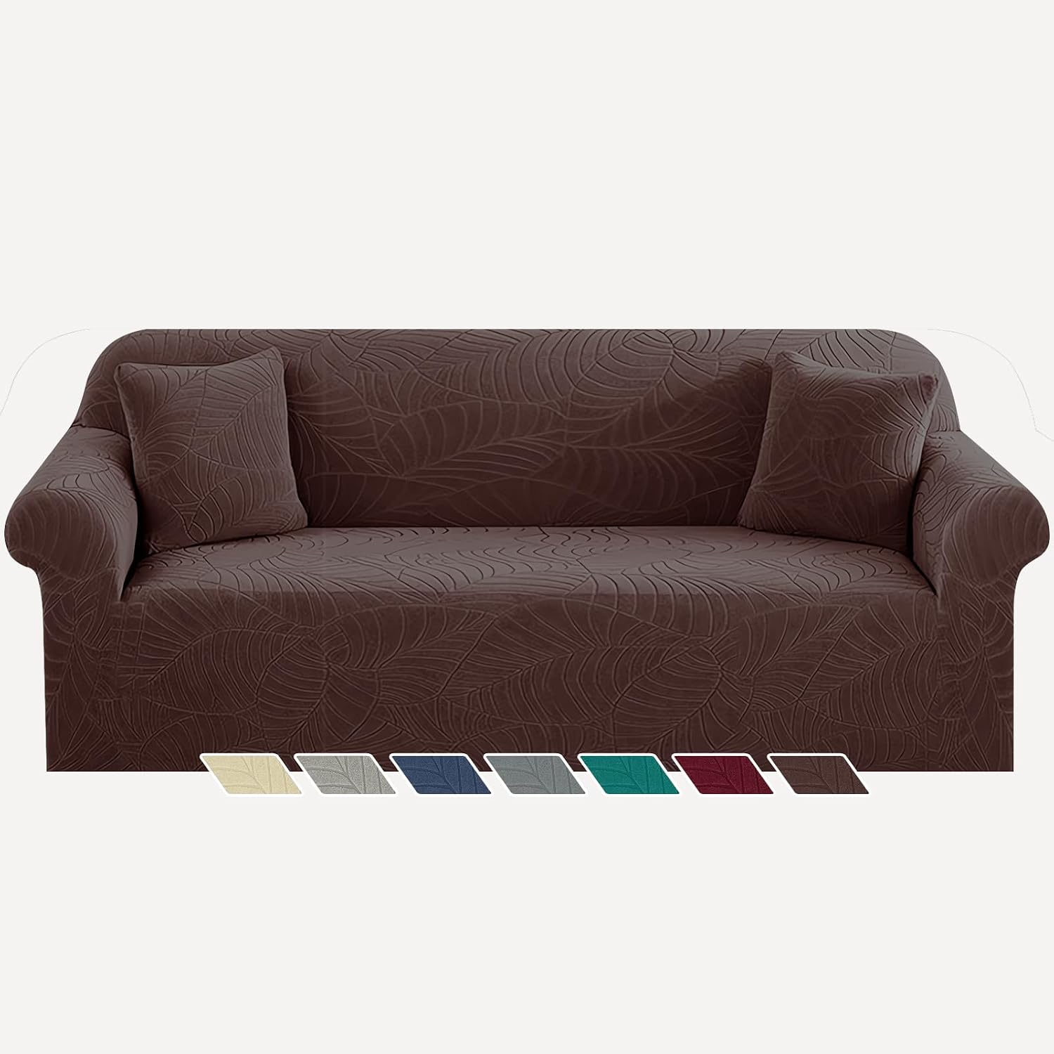 YEMYHOM Couch Cover Latest Jacquard Design High Stretch Sofa Covers for 2 Cushion Couch