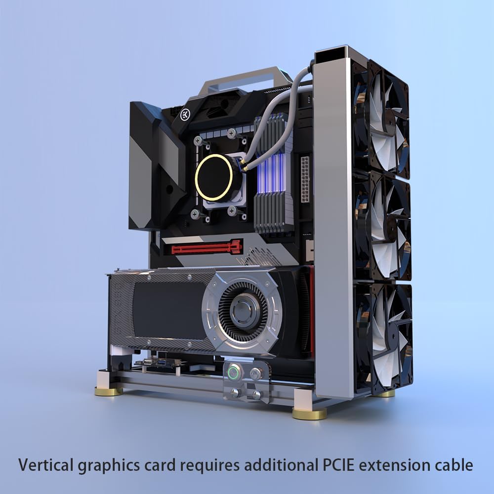 DIY Open Frame PC Chassis, Aluminum Computer Case, Supports ITX Motherboard, Excellent Cooling, Type-C Support