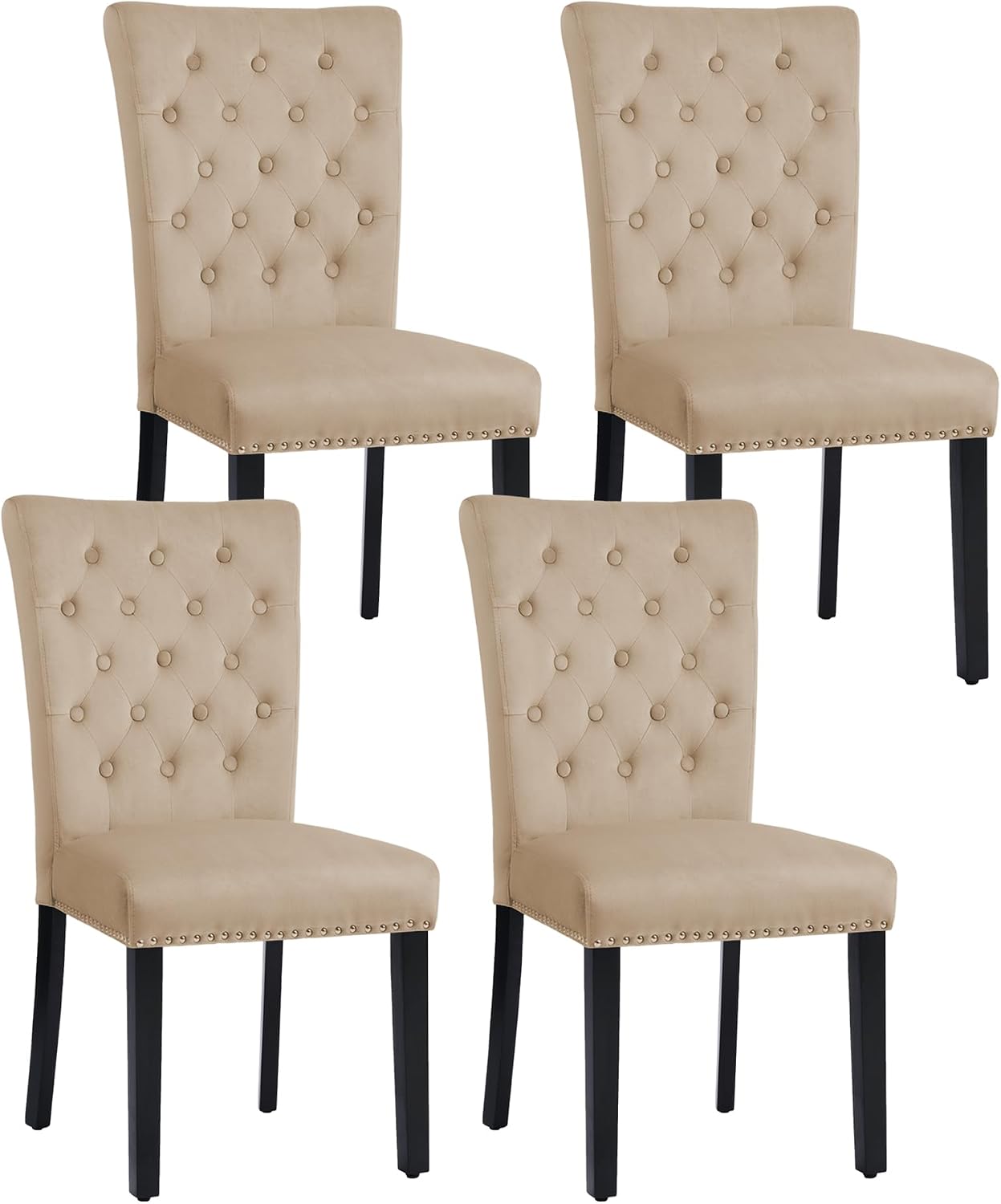 adochr Velvet Dining Chairs Set of 2, Parsons Kitchen Chair, Blue