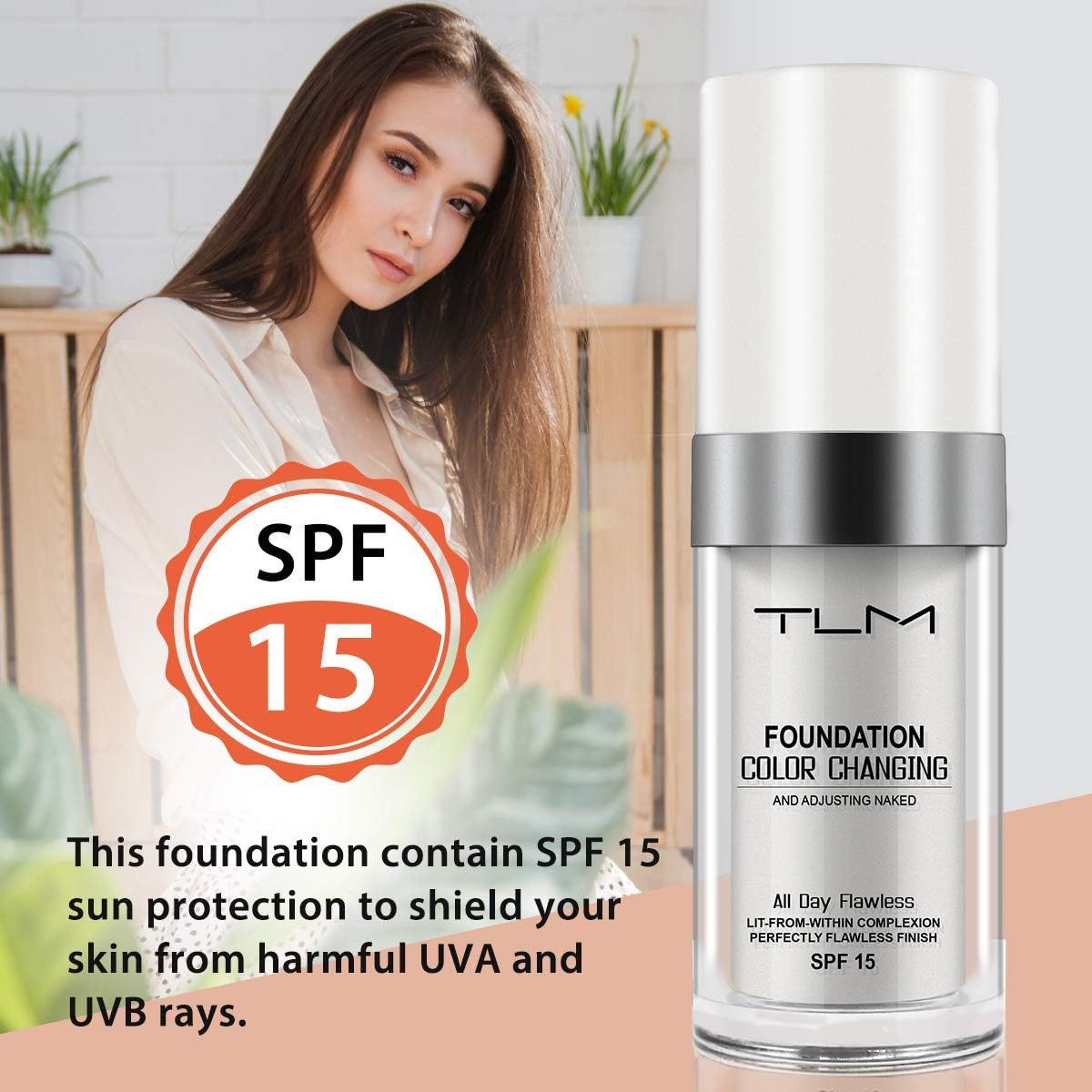 TLM Colour Changing Foundation, 2Pack Flawless Color Changing Foundation Makeup Base Moisturizing Liquid Foundation for Women, Concealer Cover