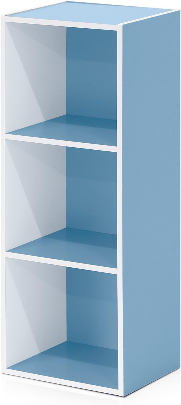 Furinno LUDER Book Shelf, 5-Cube Bookshelf, Reversible Bookcase, 9.4 x 19.5 x 31.5, Easy Assembly, for Living Room, Bedroom, Home Office, White