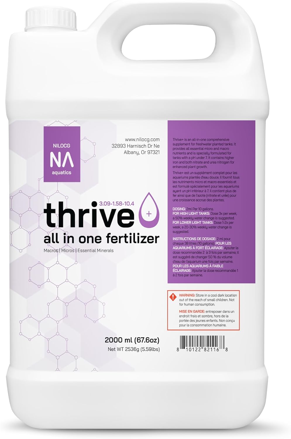 Thrive+ All in One Liquid Aquarium Plant Fertilizer – 500ml Highly Concentrated Aquatic Plant Fertilizer Solution – Nutrient-Rich Aquarium Plant Food – Convenient Usage – Effective Results