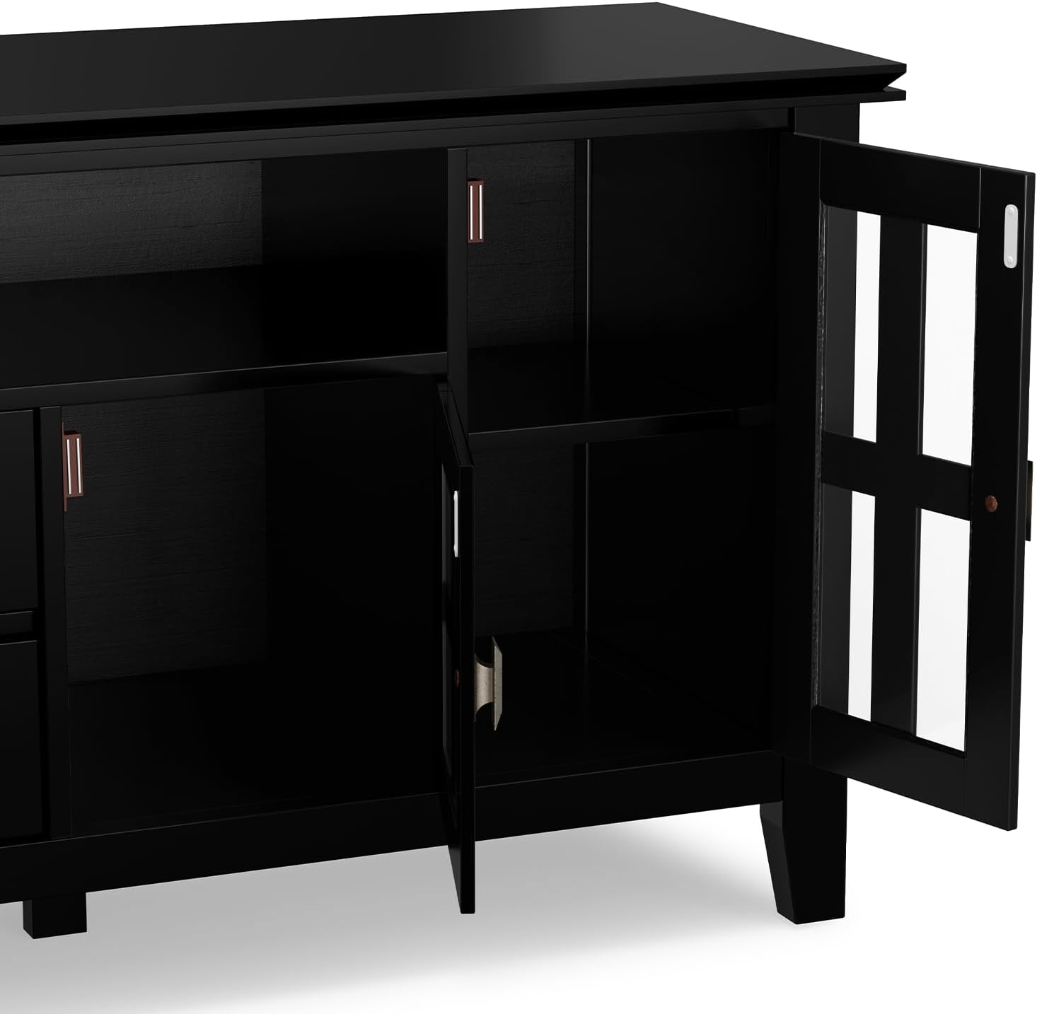 SIMPLIHOME Artisan 53" Wide Solid Wood TV Stand in Russet Brown