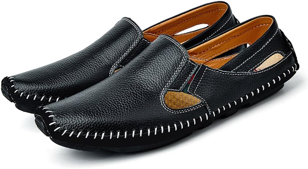 Men's Driving Shoes Leather Slipper Casual Slip on Loafers | Top Grain Leather Upper, Moccasin Toe, Slip-on, Traction Rubber Outsole, Mens Dress Shoes, Mens Casual Loafers