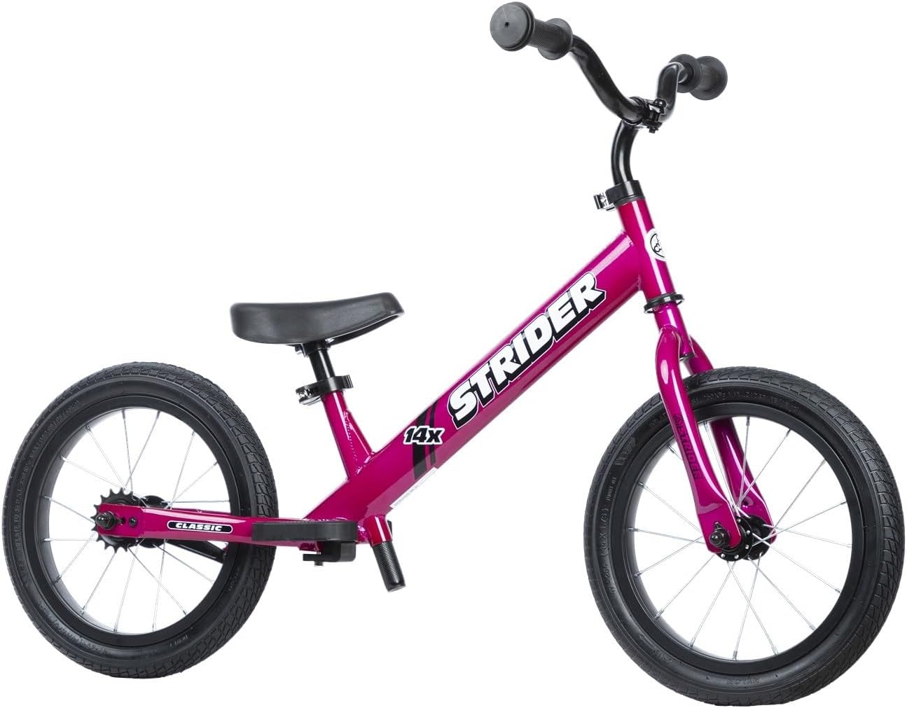 Strider 14x Classic, Awesome Blue - Balance Bike for Kids 3 to 6 Years -Includes Kid Sized Grips, Padded Seat, Performance Footrest, All-Purpose Tires Easy Assembly, Tool-Free Adjustments | No Pedals, Balance Bike with Adjustable Seat and Handlebars, Lig…