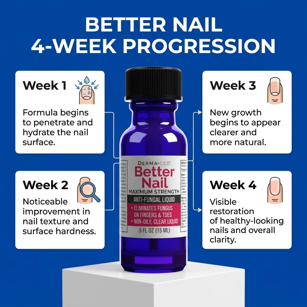 Better Nail - Treatment for Fungus Under & Around the Nail - Maximum Strength, 25% Anti Fungal Solution for Nail Support, Nail Restoring