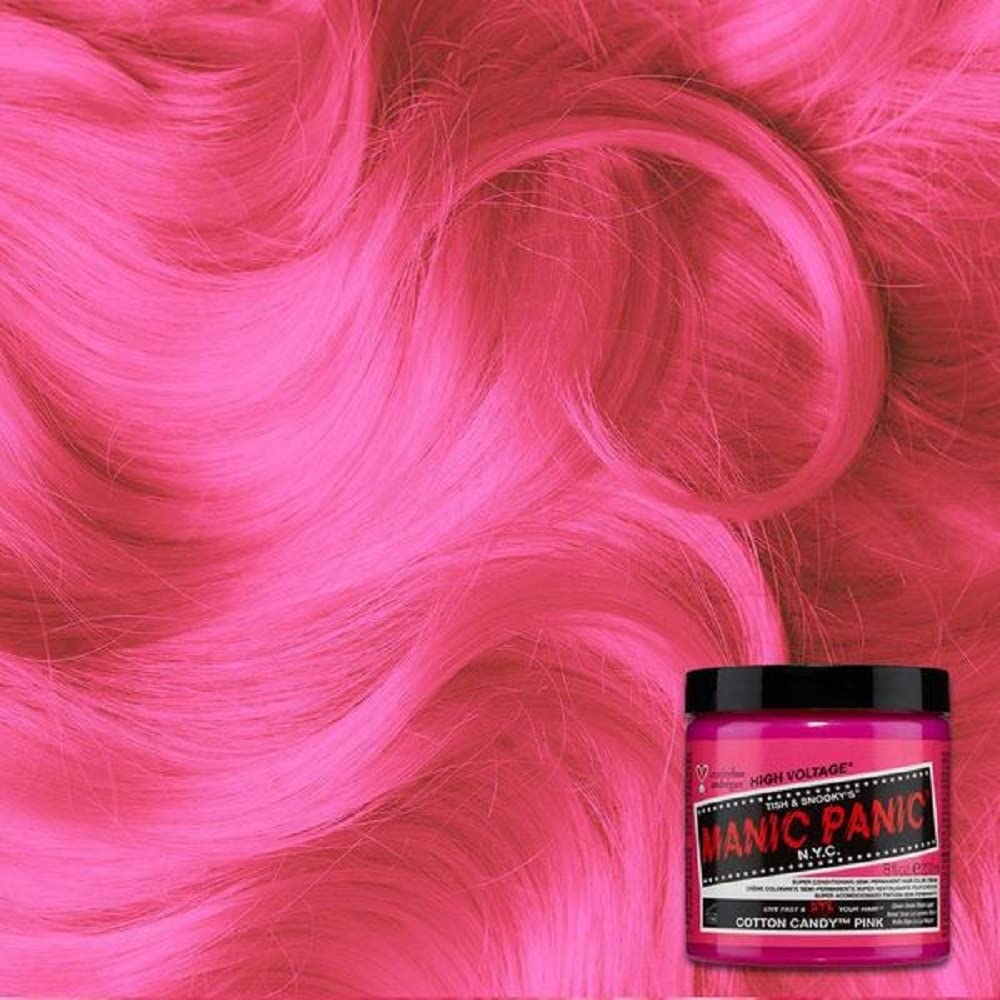 MANIC PANIC Classic Cotton Candy Pink Semi Permanent Hair Color - Bright Pink Hair Dye for Women & Men That Lasts 4-6 Weeks - Vegan, Ammonia & Cruelty-Free - Create & Mix Custom Shades (4oz / 2pk)