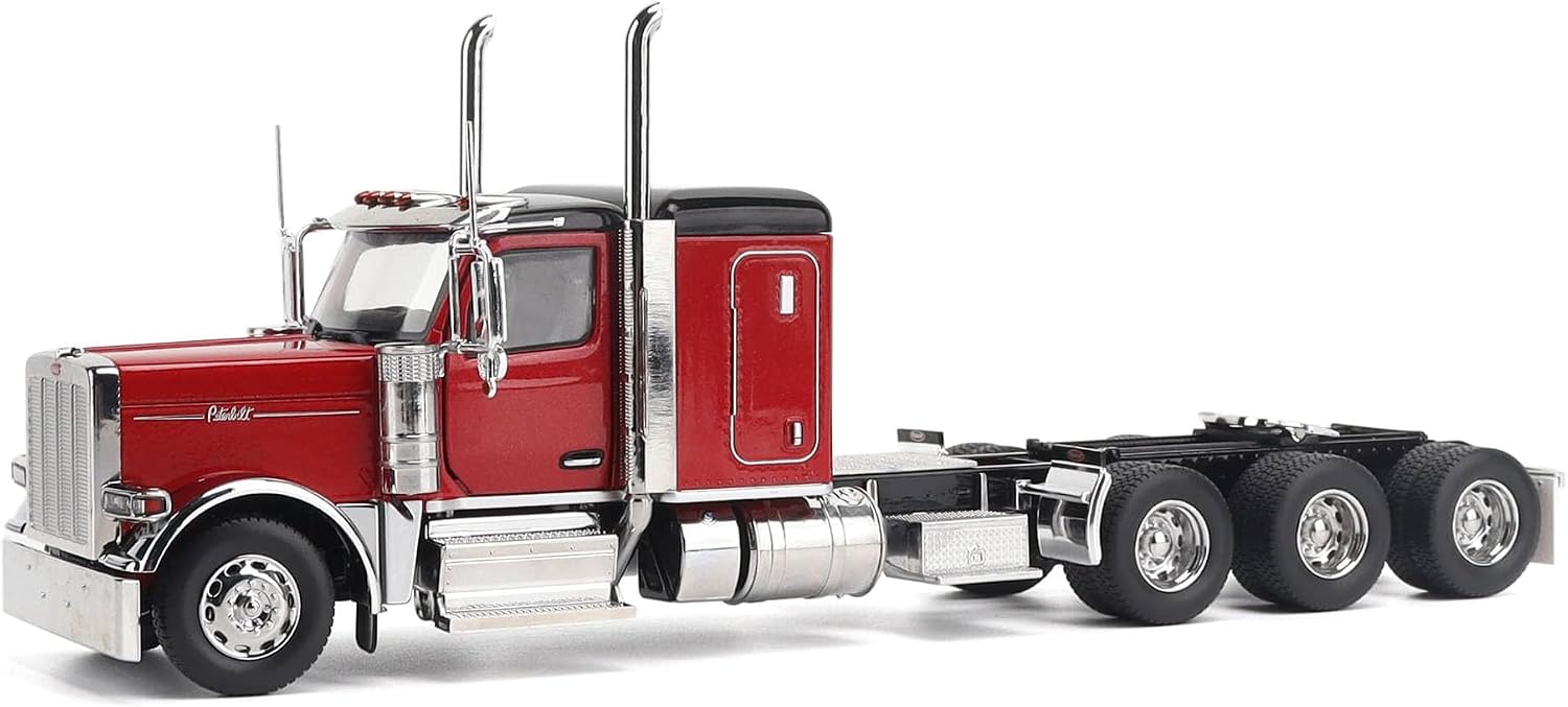 1:32 Scale Peterbilt Model 589 131-inches-BBC 58-inches-Sleeper Tridem-Axle Legendary Package Truck Tractor (Legendary-Red Color) - Transport Series