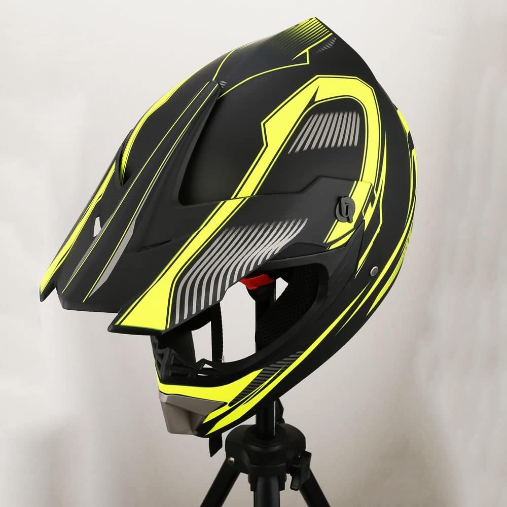 Motocross Offroad Helmet Dirt Bike Helmet BMX MX ATV Helmet Full Face Motorcycle Helmet with Gloves Goggles Mask for Unisex Adult Youth DOT/FMVSS