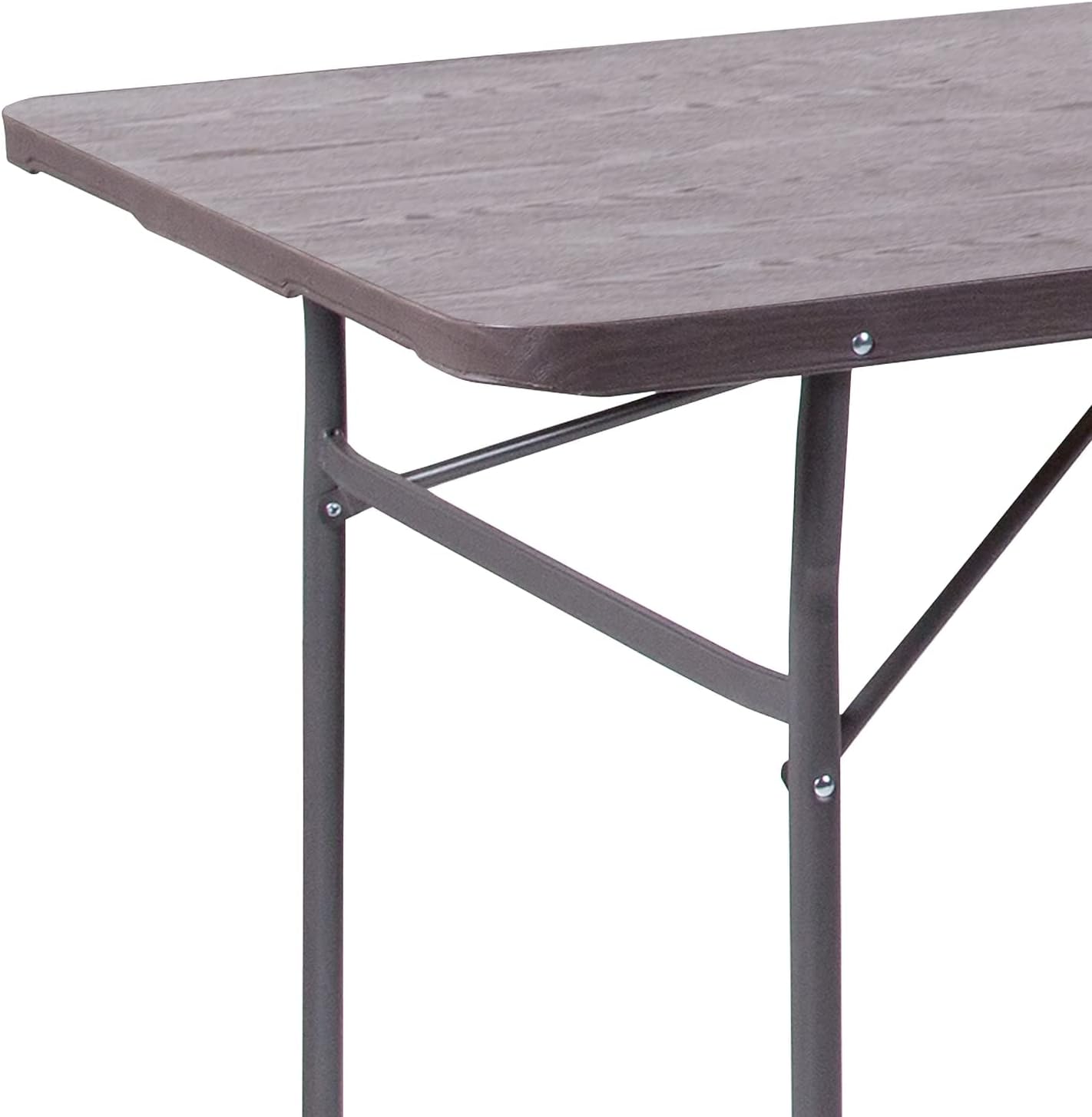Flash Furniture 5-Foot Bi-Fold Granite White Plastic Folding Table | Lightweight, Easy Storage, Commercial Grade, Carrying Handle