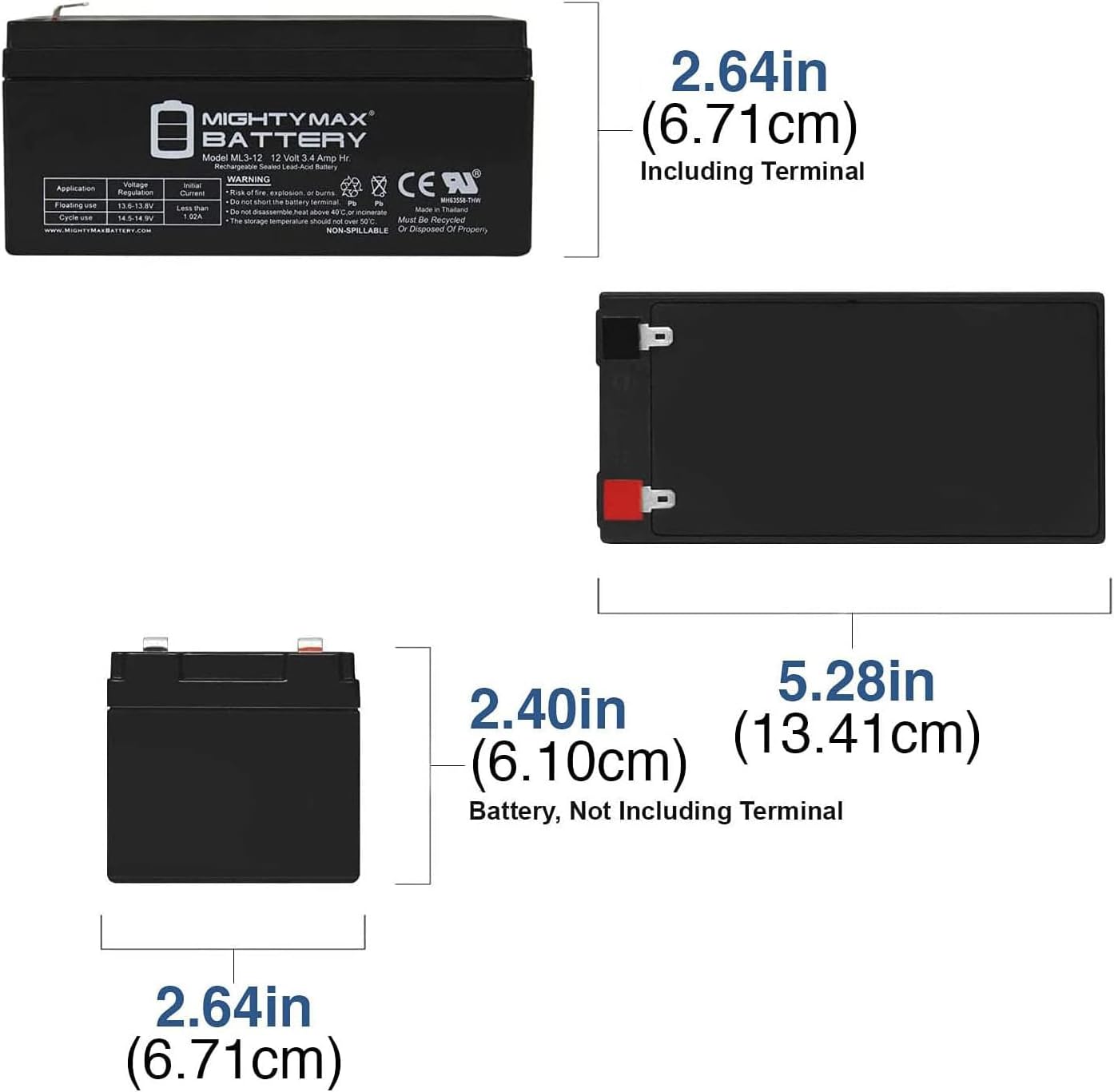 Mighty Max Battery ML3-12 Replacement for Toro Lawn Mower # 106-8397 BATTERY-12V 3.4Ah