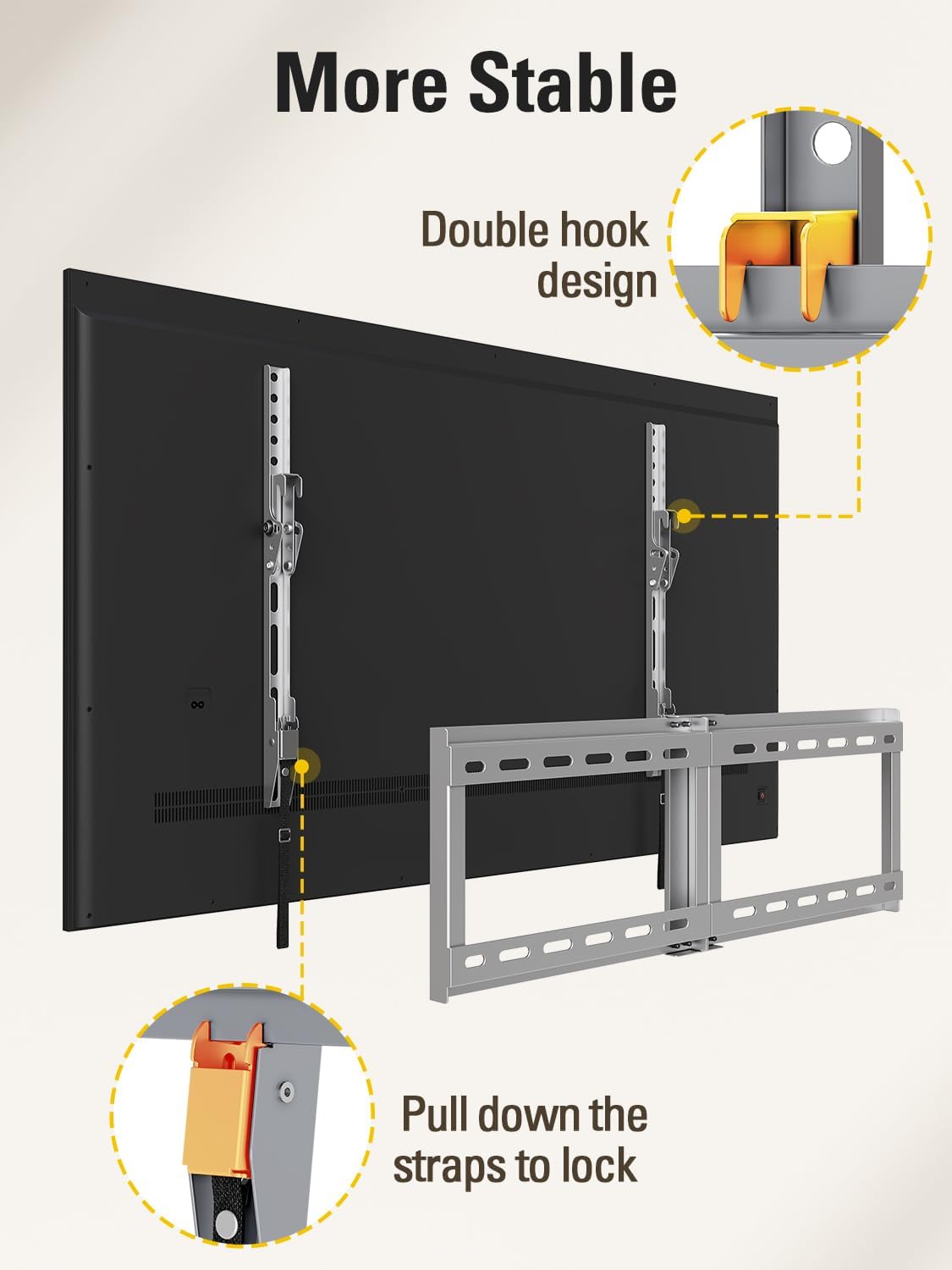 Mounting Dream Tilting TV Wall Mount for Most 37-90 Inch TVs up to 132lbs | Low Profile TV Mount Fits 16", 18", 24" Studs, Max VESA 600x400mm, Wall Mount TV Bracket with Quick Lock & Release, MD2268-LK