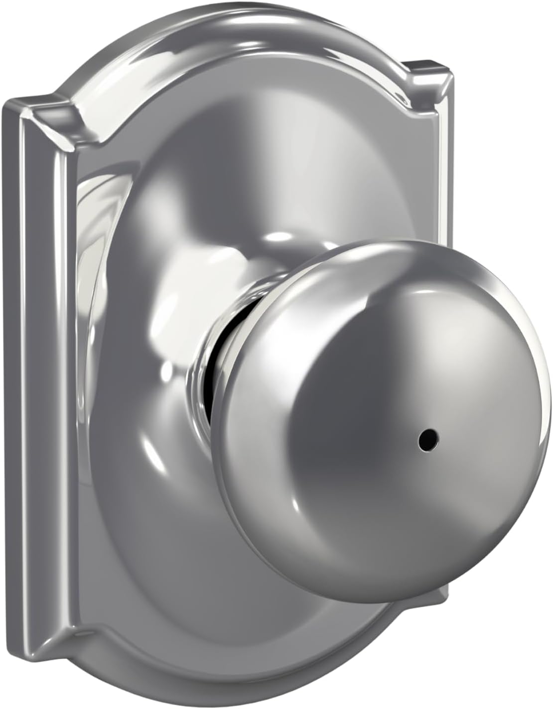 Schlage Plymouth Bed/Bath Privacy Door Knob with Lock, Satin Nickel | Interior bedroom or bathroom door knob with push button lock, Easy to install, Certified durability, Universal fit