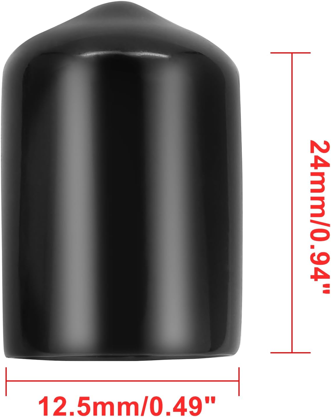 Bonsicoky 12Pcs Round Rubber End Caps 5/8" (16mm) ID, Black