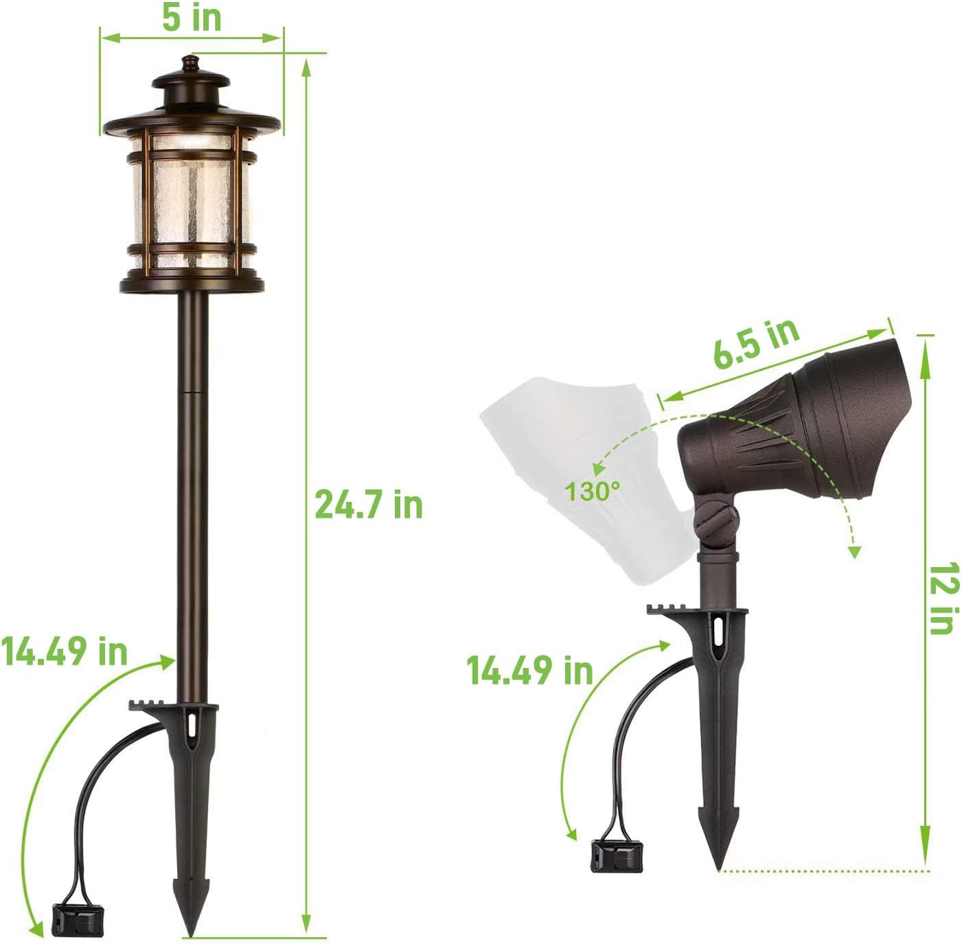 hykolity Low Voltage LED Landscape Kits, 12V-15V Pathway Flood Light Kits