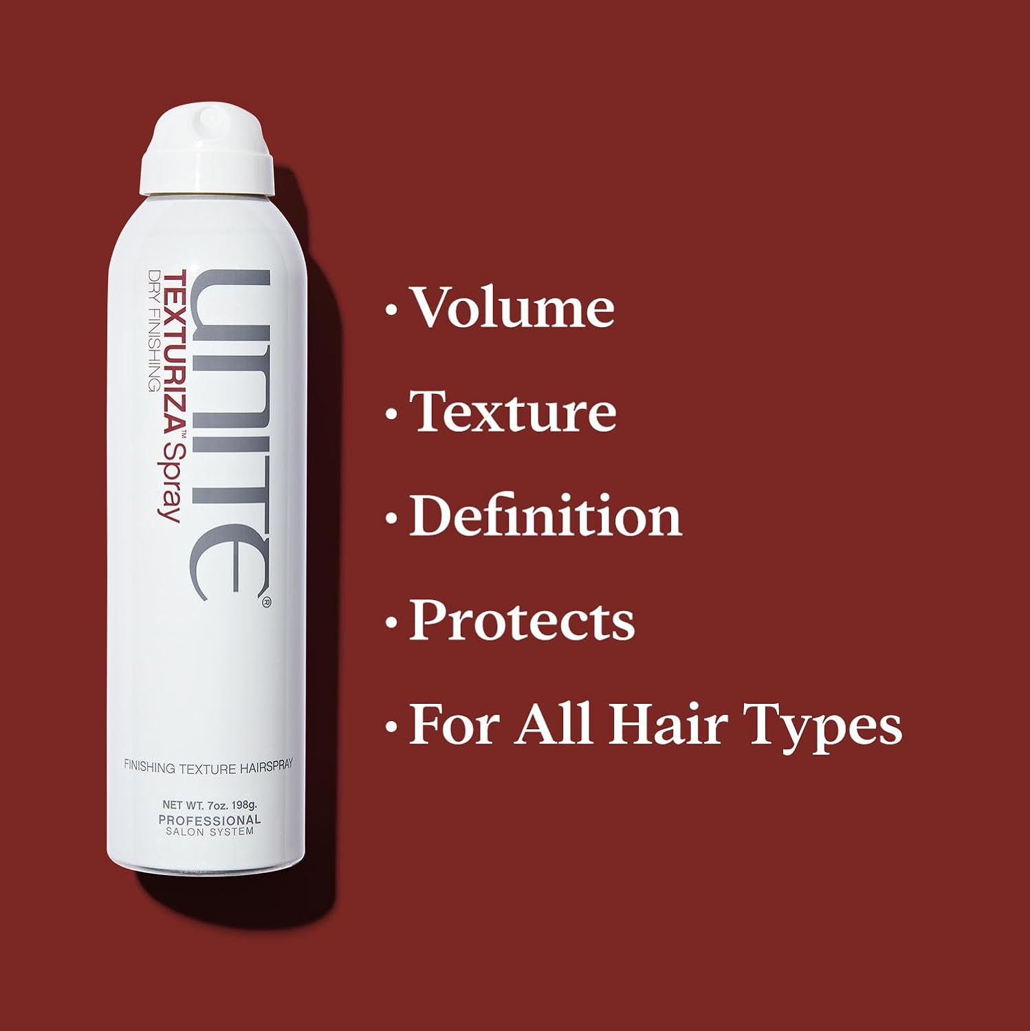 UNITE Hair TEXTURIZA Dry Texture Spray, 7 oz | Lightweight Texturizing Spray for Volume, Texture & Medium Hold | UV & Heat Protection