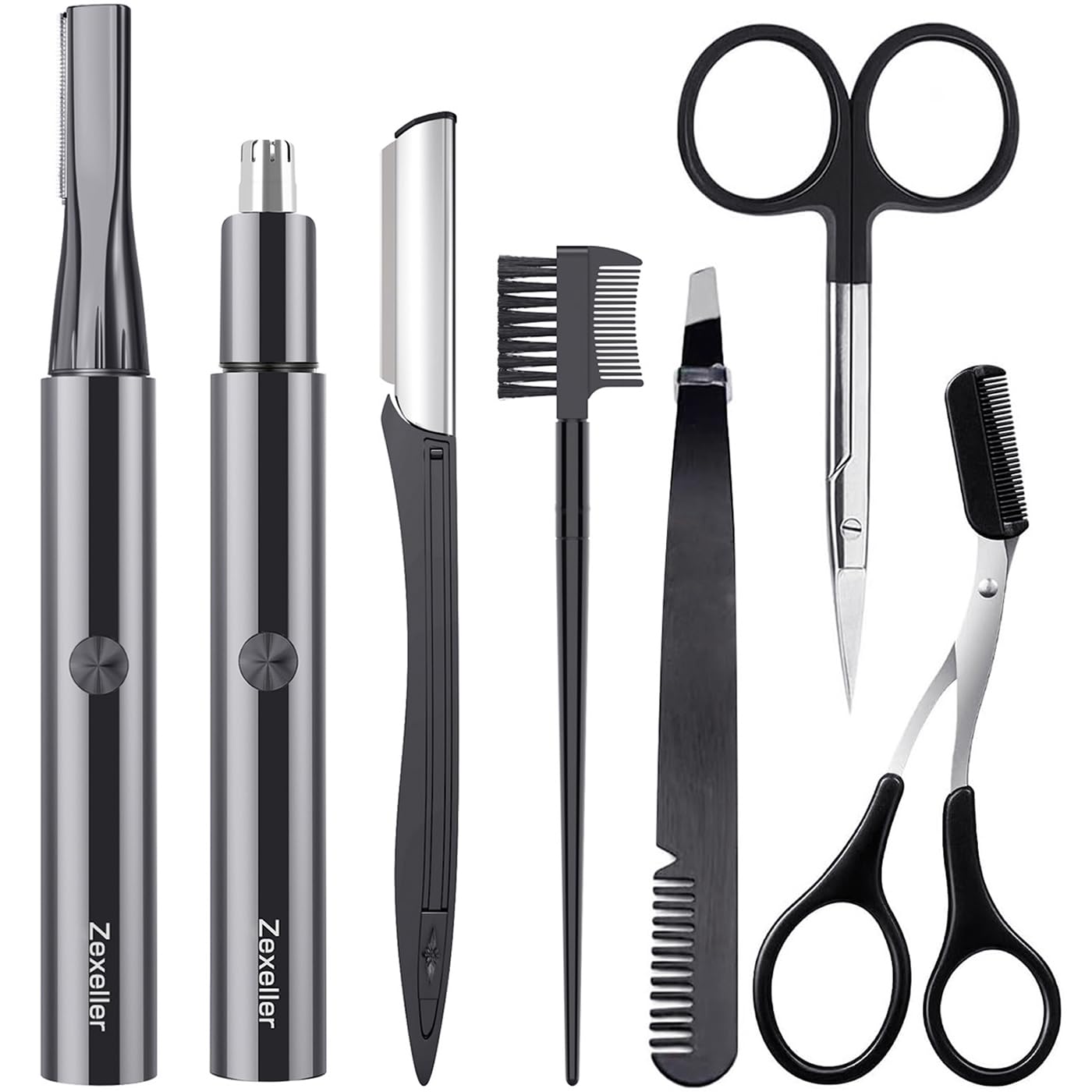Electric Nose Hair Trimmer Eyebrow Trimmer for Men Women, 7-in-1 Painless Facial Grooming Kit