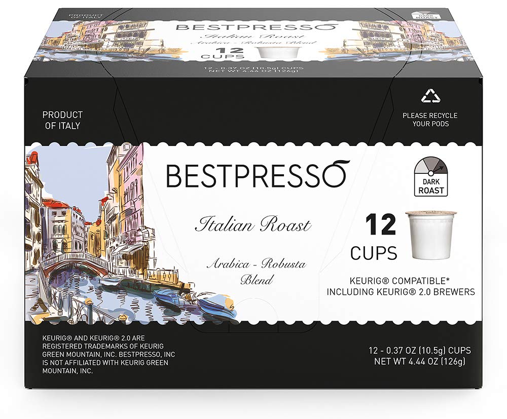 Bestpresso Coffee, Donut Shop Medium Roast Single Serve K-Cup Pods, 96 Count (Compatible With 2.0 Keurig Brewers) 8 Packs Of 12 Cups