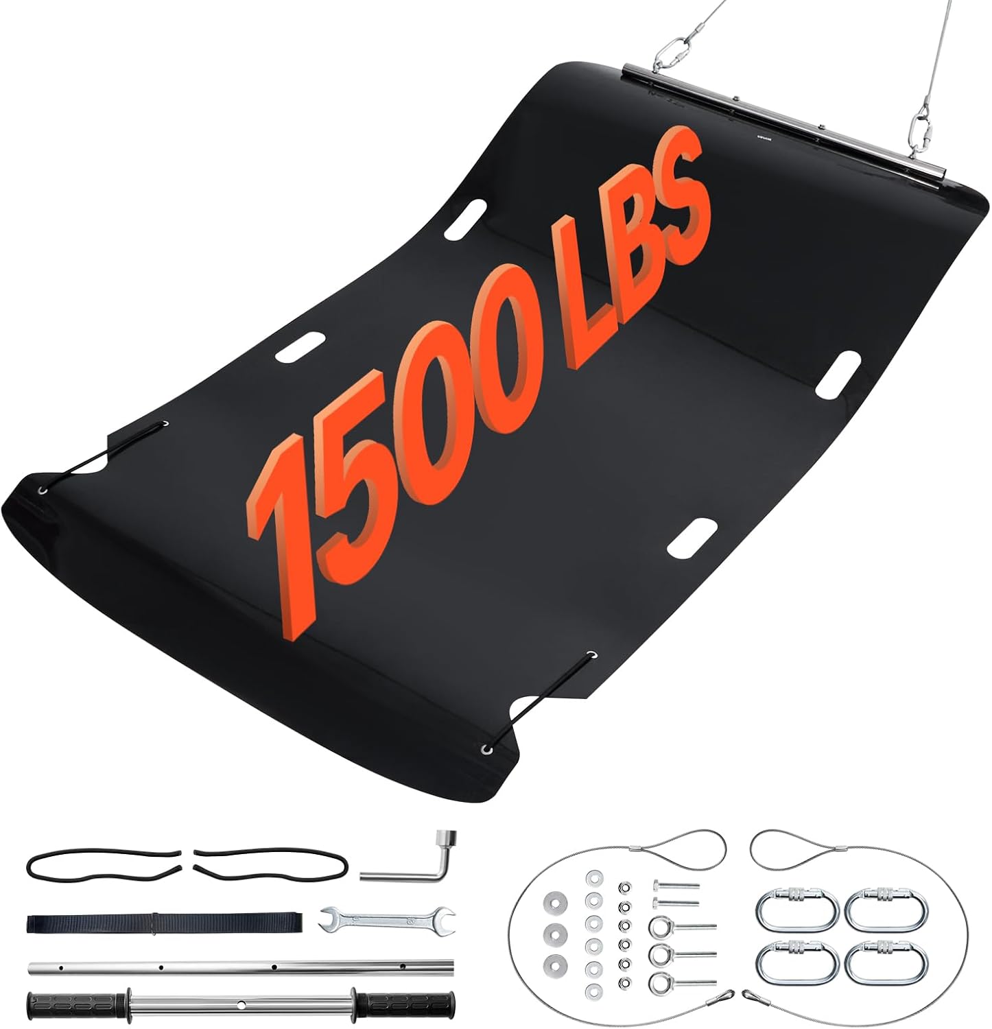 VEVOR Yard Drag Sled, 90 x 46 in, 1500lbs Heavy Duty Utility Sled, HDPE Drag Glider with Ropes & Pull Cables