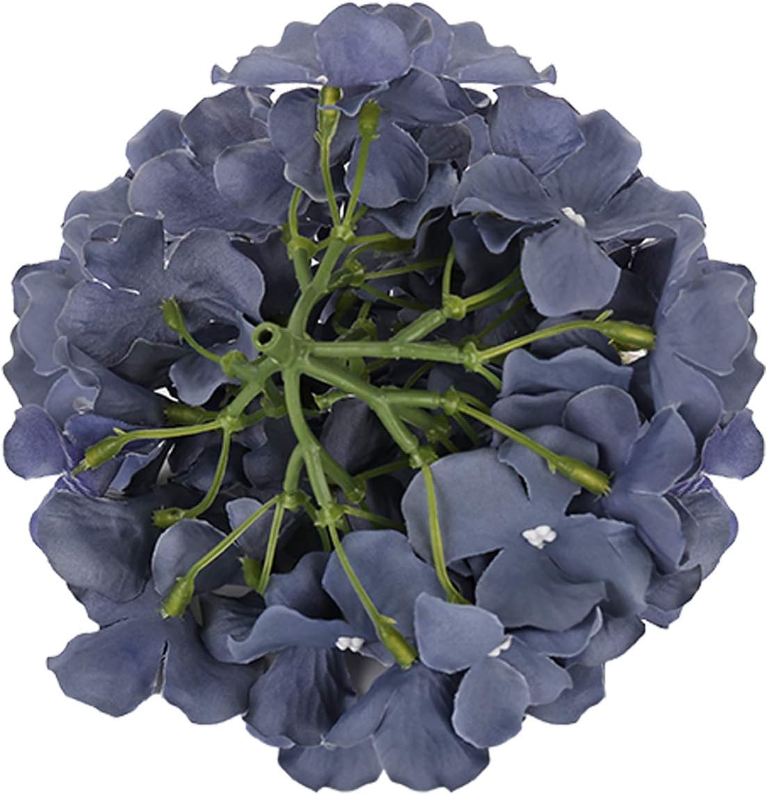 Silk Hydrangea Heads Artificial Flowers Heads with Stems for Home Wedding Decor,Pack of 10 (White)