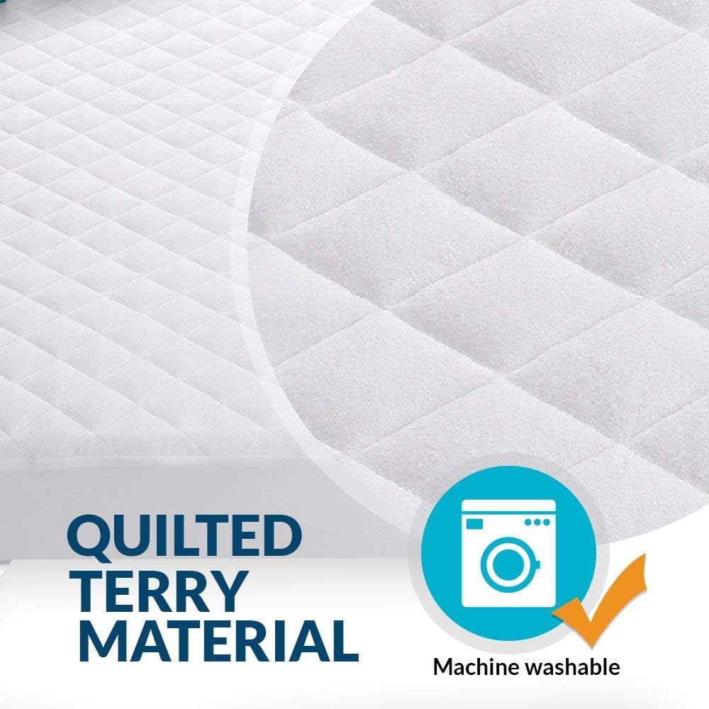PlushDeluxe Bamboo Waterproof Mattress Protector, Queen Size, Ultra Soft