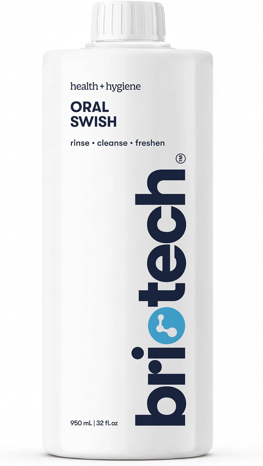 BRIOTECH Oral Swish, Hypochlorous Acid Mouthwash, Oral Rinse, 32 fl oz