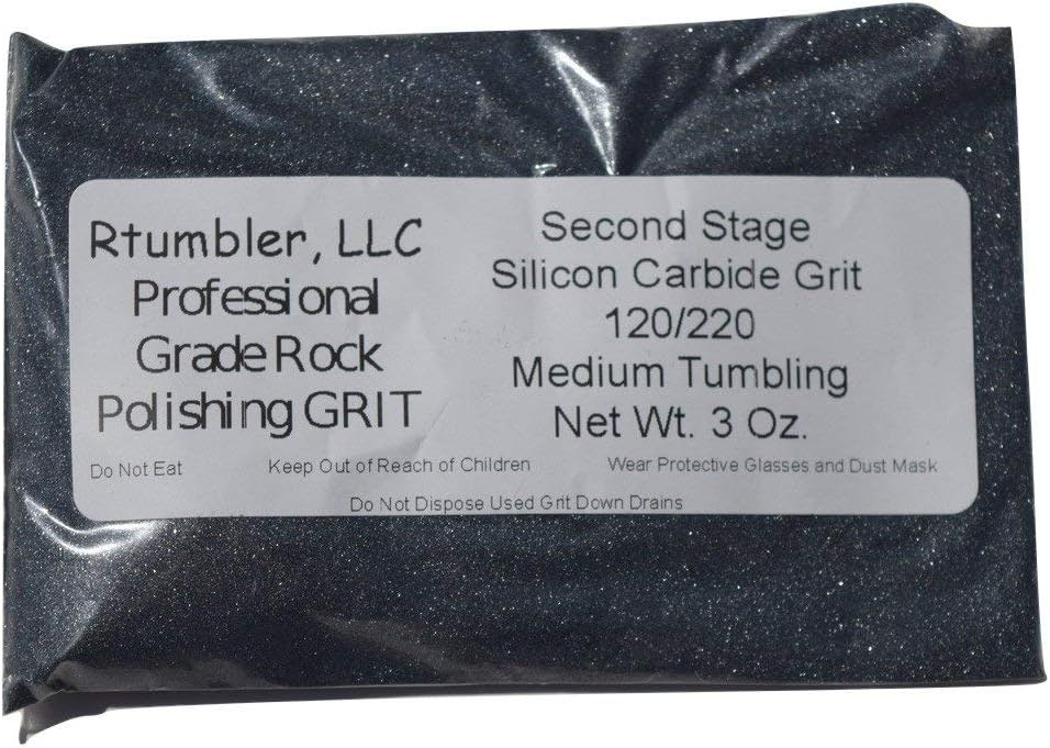 Rock Tumbler Grit for 3 Pound Tumbler by RTumbler Professional Grade Rock Polishing Grit