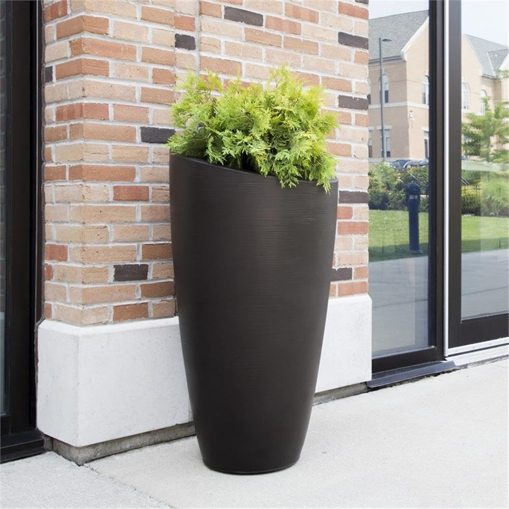 Mayne Modesto 20in Round Modern Planter, Neptune Blue | All season, Indoor/Outdoor, Double-wall design, Fade resistant, 15-year warranty