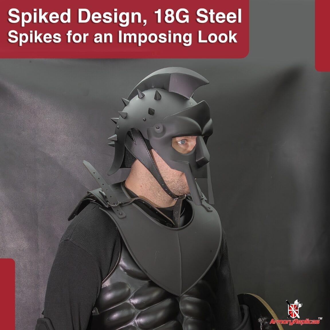 Armory Replicas Maximus Roman Gladiator Blackened 18g Helmet