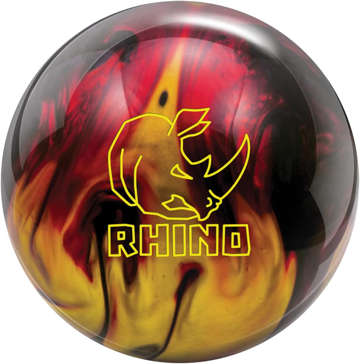 Brunswick Rhino Bowling Ball, Red/Black/Gold, 14 lb