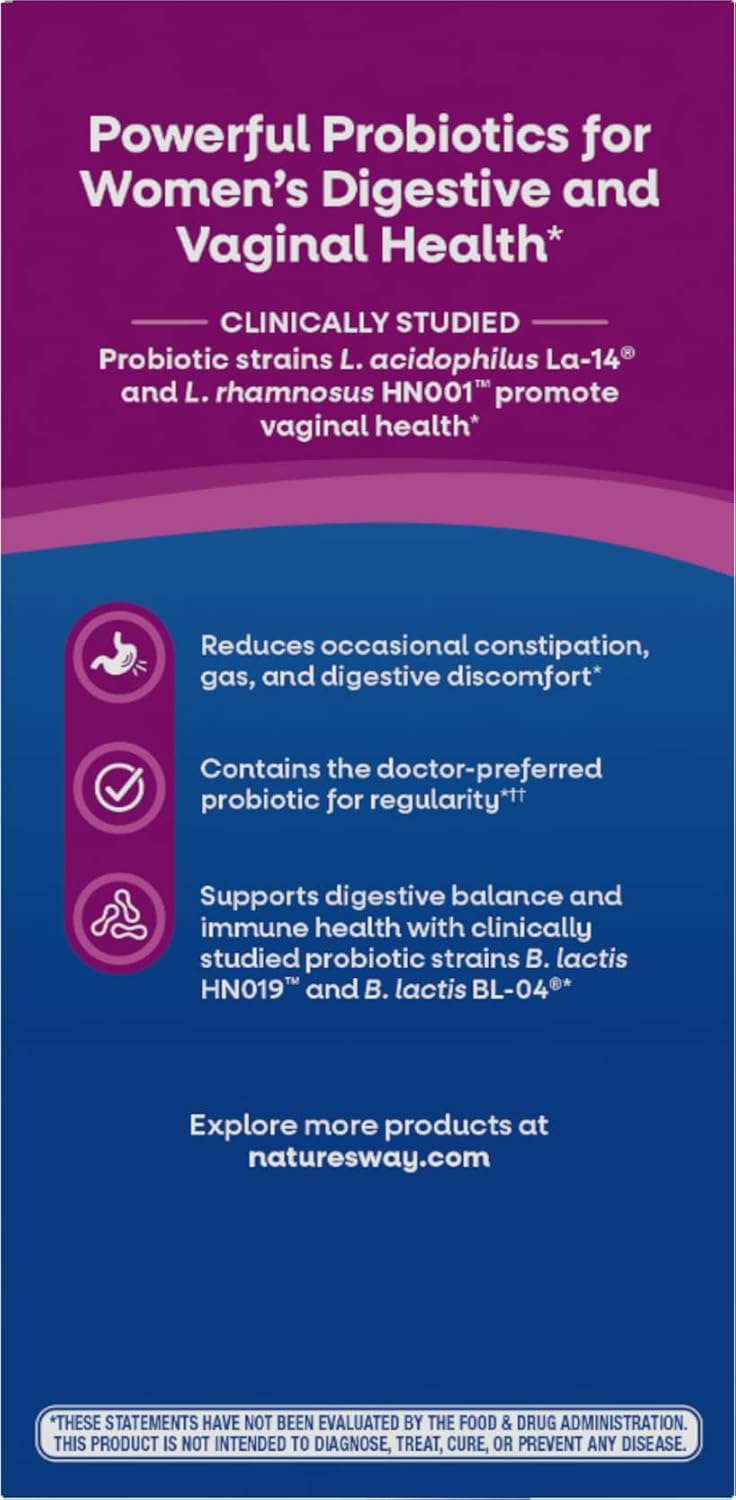 Nature's Way Fortify Women’s Probiotic 30 Billion CFU, 30 ct | Daily Multi-Strain Probiotic for Digestive, Vaginal, and Immune Support*