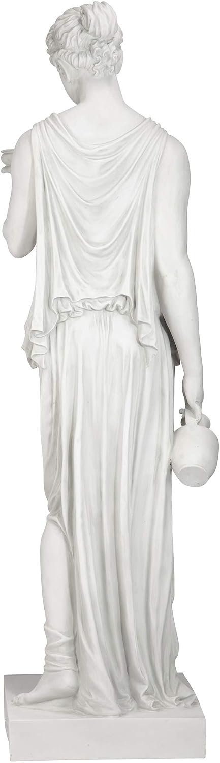 Design Toscano KY71304 Hebe Greek Woman Patron of Youth Indoor/Outdoor Garden Statue, Large Size, 10 inches Wide, 32 inches Tall, Handcast Polyresin, Antique Stone Finish
