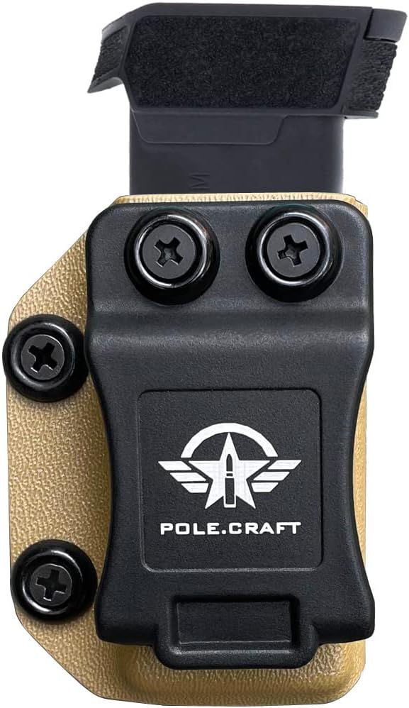 POLE.CRAFT IWB/OWB Magazine Holster Kydex - Mag Carrier Fits: 9mm .40 Double Stack / 9mm .40 Single Stack - P365 1911 Glock 19 19X 17 26 27 28 43 22