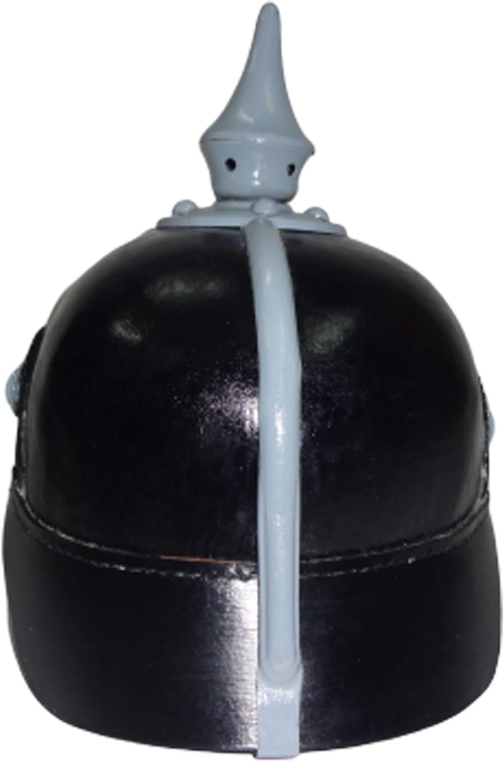 warreplica Imperial German M15 Spiked Pickelhaube Officer Helmet Black Leather with Field Grey Trim Prussian WWI Officer Headgear Reproduction