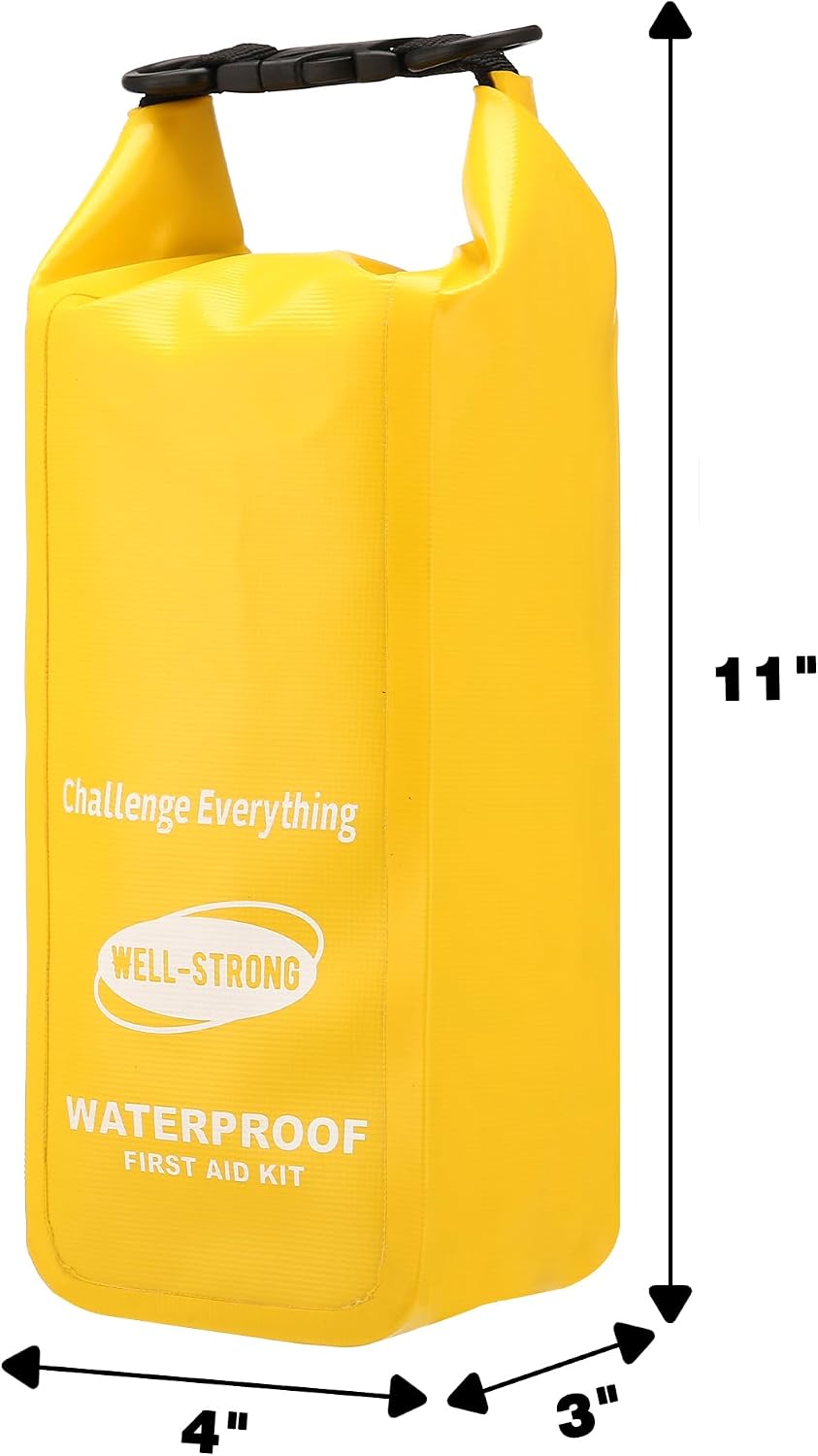 Waterproof First Aid Kit Roll Top Boat Emergency Kit with Waterproof Contents for Fishing Kayaking Boating Swimming Camping Rafting Beach Red