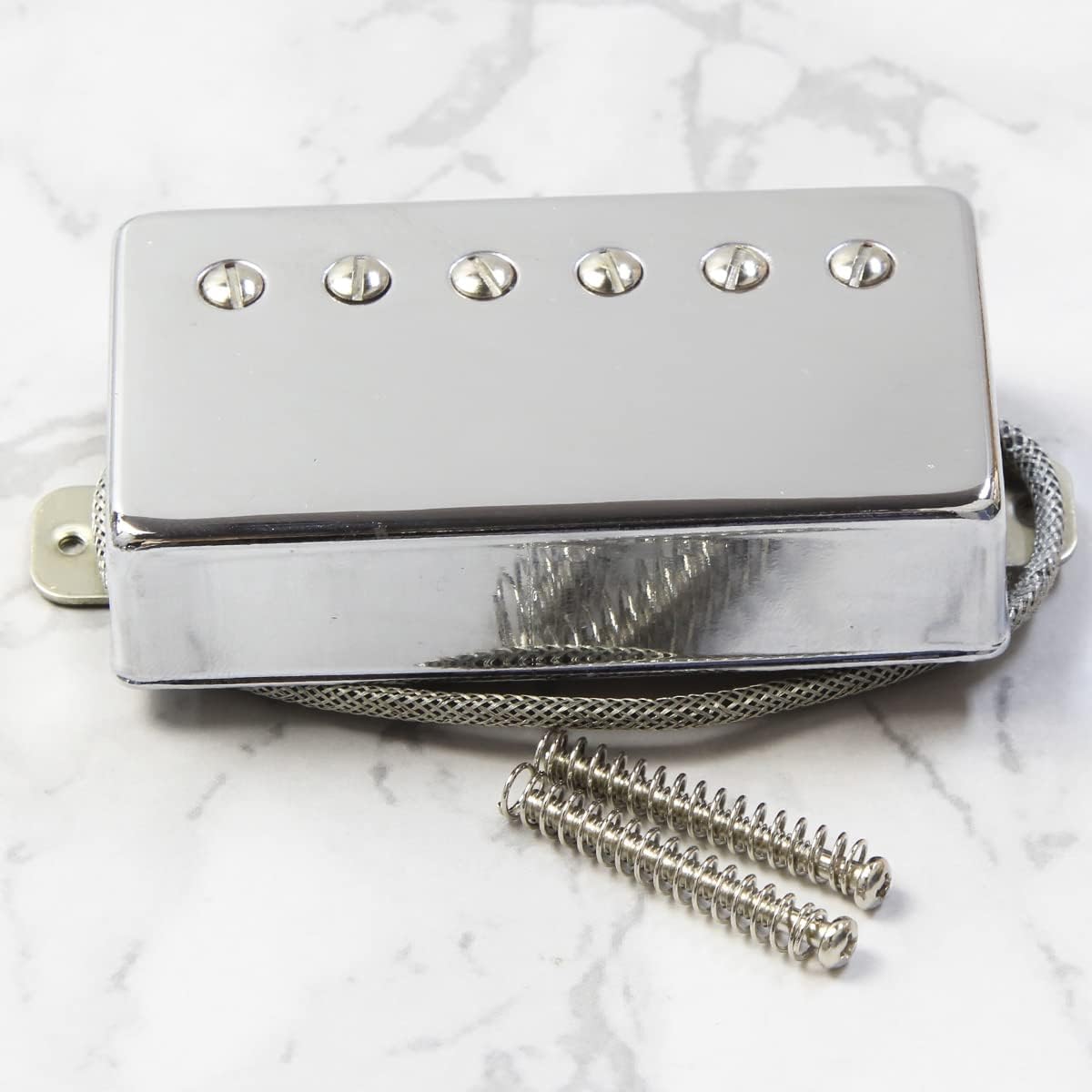 FLEOR Alnico5 Guitar Humbucker Pickup Set Chrome Bridge & Neck Pickups Compatible with LP style Guitar Part