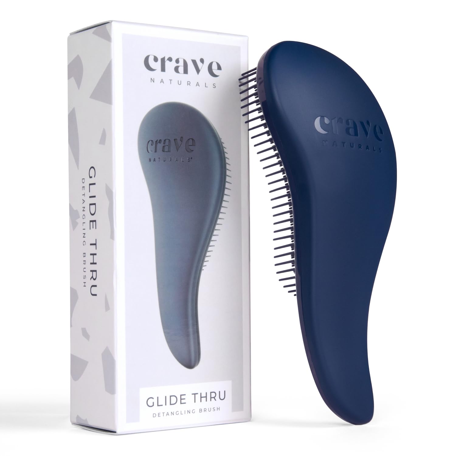 Crave Naturals Glide Thru Hair Brush - Detangler Brush for Curly, Straight, Wet or Dry Hair - Gentle Detangling Brushes for Adults, Kids, Toddlers - Hair Accessories for Women, 7.5x3" - Pink