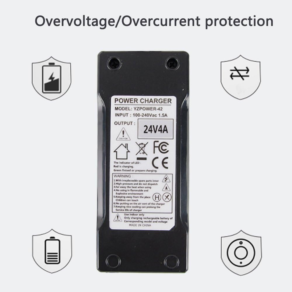 24V 4A Battery Charger for Jazzy,Go-Go Pride Ezip 400 500 650 750 900 Mountain Trailz IZIP I25 IZIP I300 IZIP I350 IZIP I500 Mpv5 Mpv4 Pronto m41