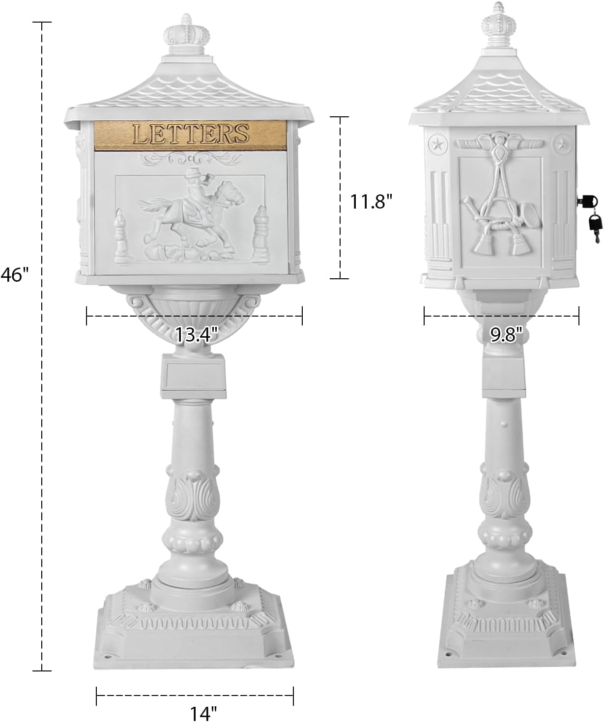 Polar Aurora Mailbox Cast Aluminum Bronze Mail Box Postal Box Security Heavy Duty New