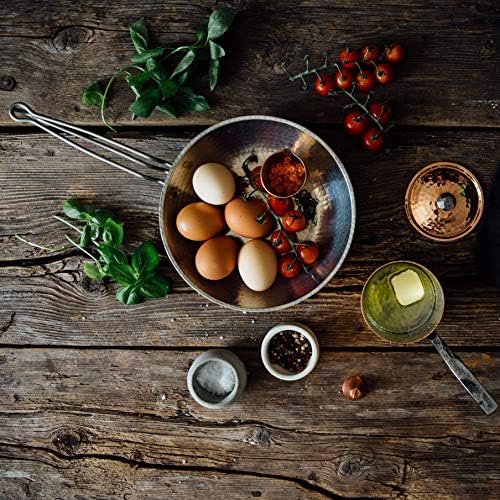 Sertodo Copper Skillet Pan | 8 inch Diameter | Patented Stainless Steel Handle System | Naturally Non-Stick Tin Lining