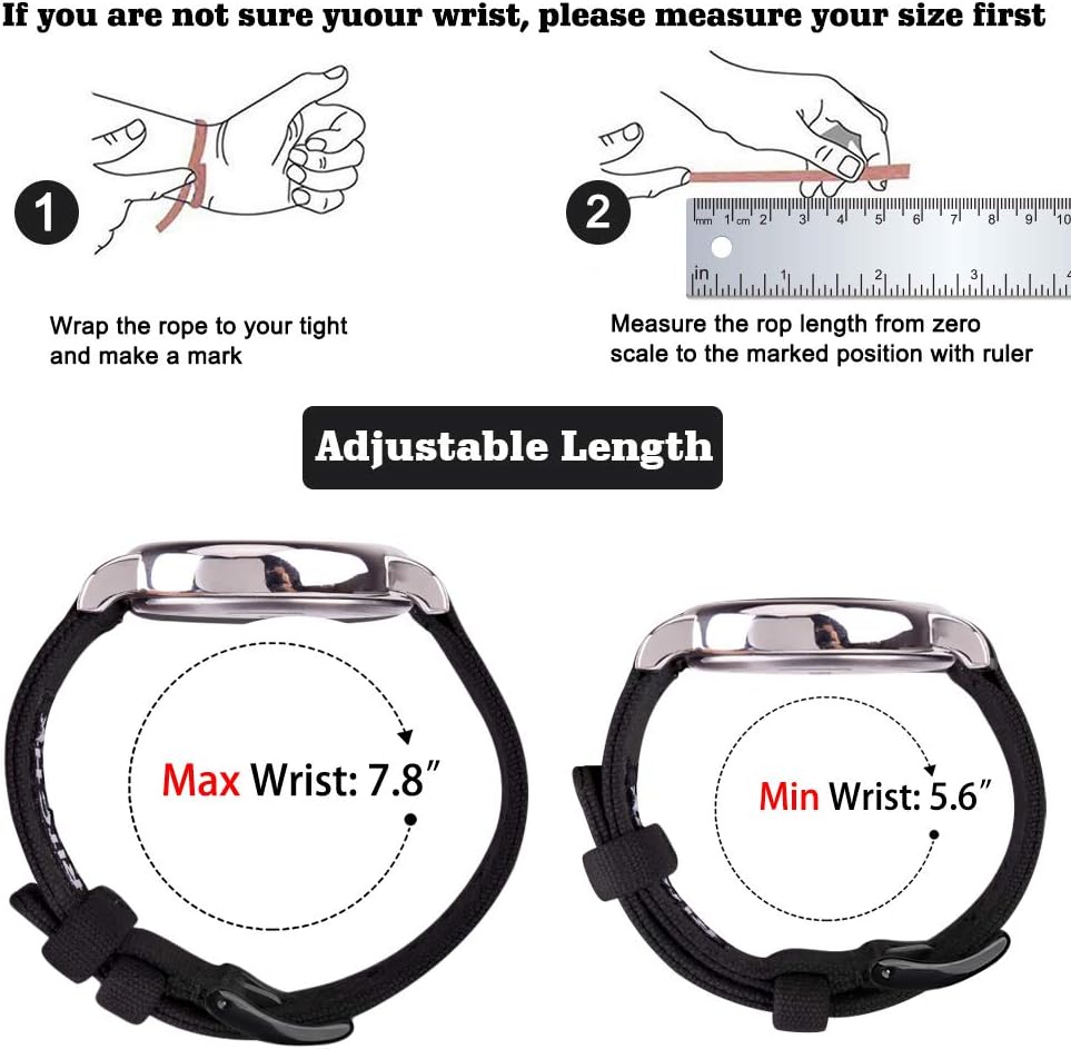 Ritche Christmas Gift Canvas Vintage Quick Release Watch Band 18mm 20mm 22mm 24mm Replacement Watch Straps for Men Women, White Elephant Gifts, Stocking Stuffers for Men, Father's Day gifts