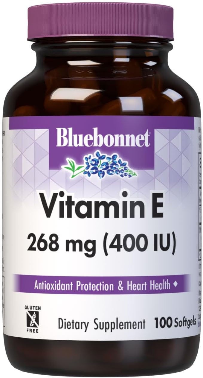 Bluebonnet Nutrition Vitamin E 400 IU (268 mg) Mixed Tocopherols Softgels, Free Radical Portection & Cardiovascular Support, Gluten-Free, Dairy-Free