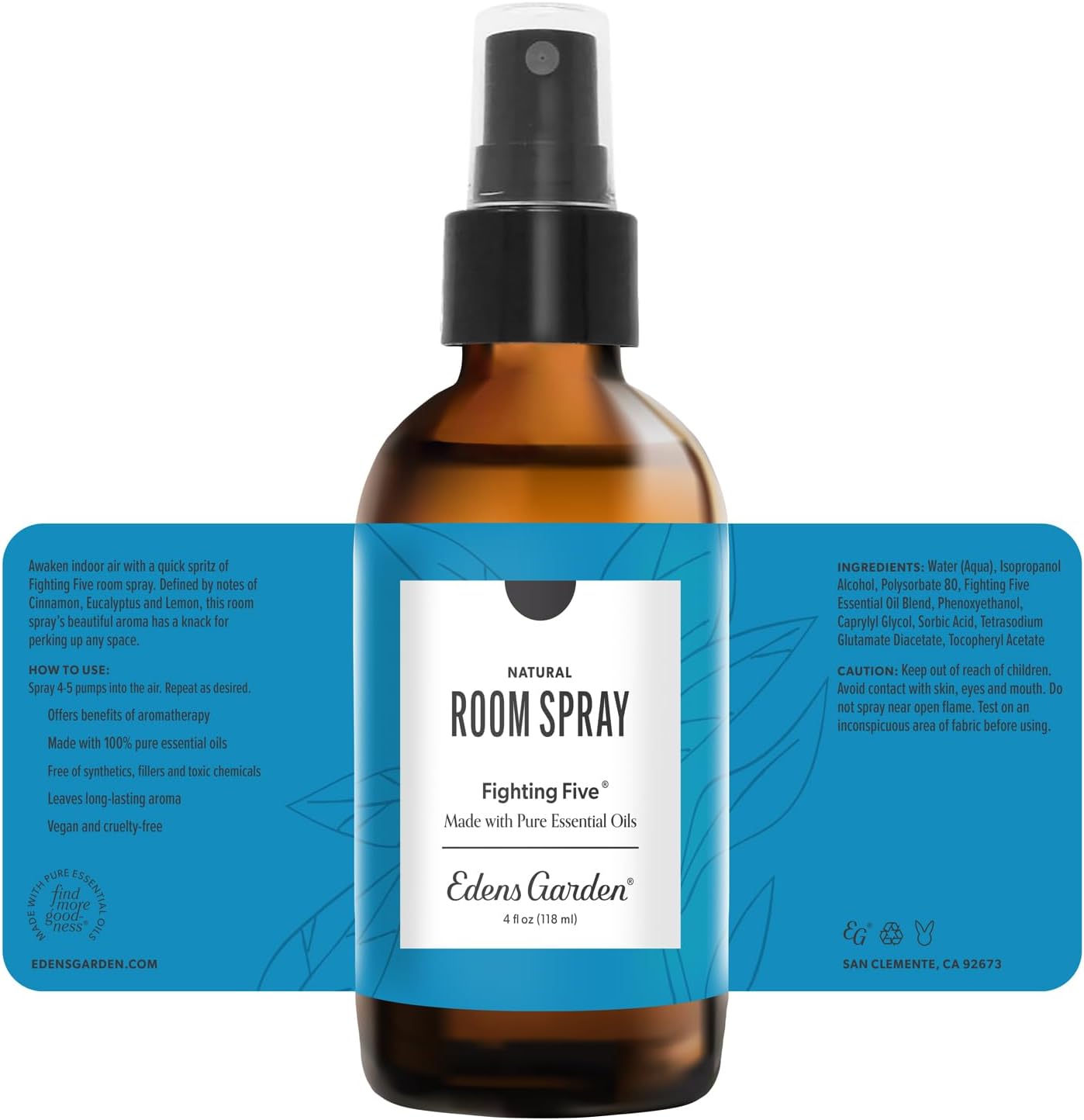 Edens Garden Fighting Five Natural Room & Linen Spray 4 fl oz (118 ml)